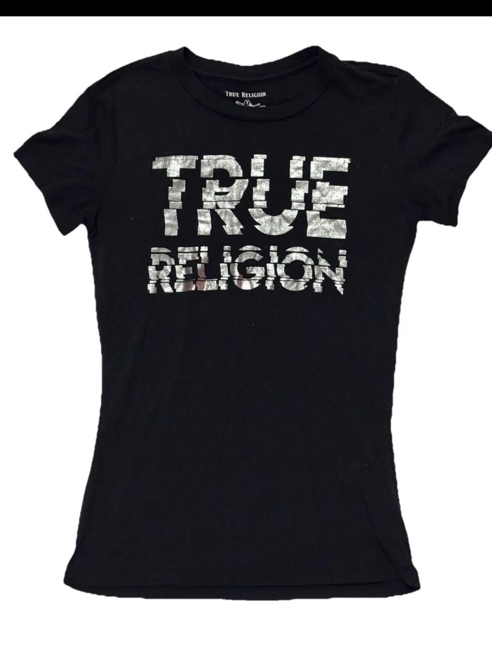True Religion women's Blurry Image graphic Street Wear S/S t-shirt in XXS NWOT